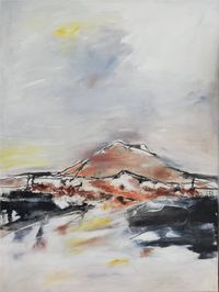 Lanzarote - Acrylfarbe, Tusche, Vulkanasche auf Leinw. 60x80 cm